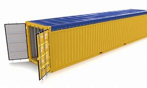 Yellow open top container with blue rails for large volume waste collection